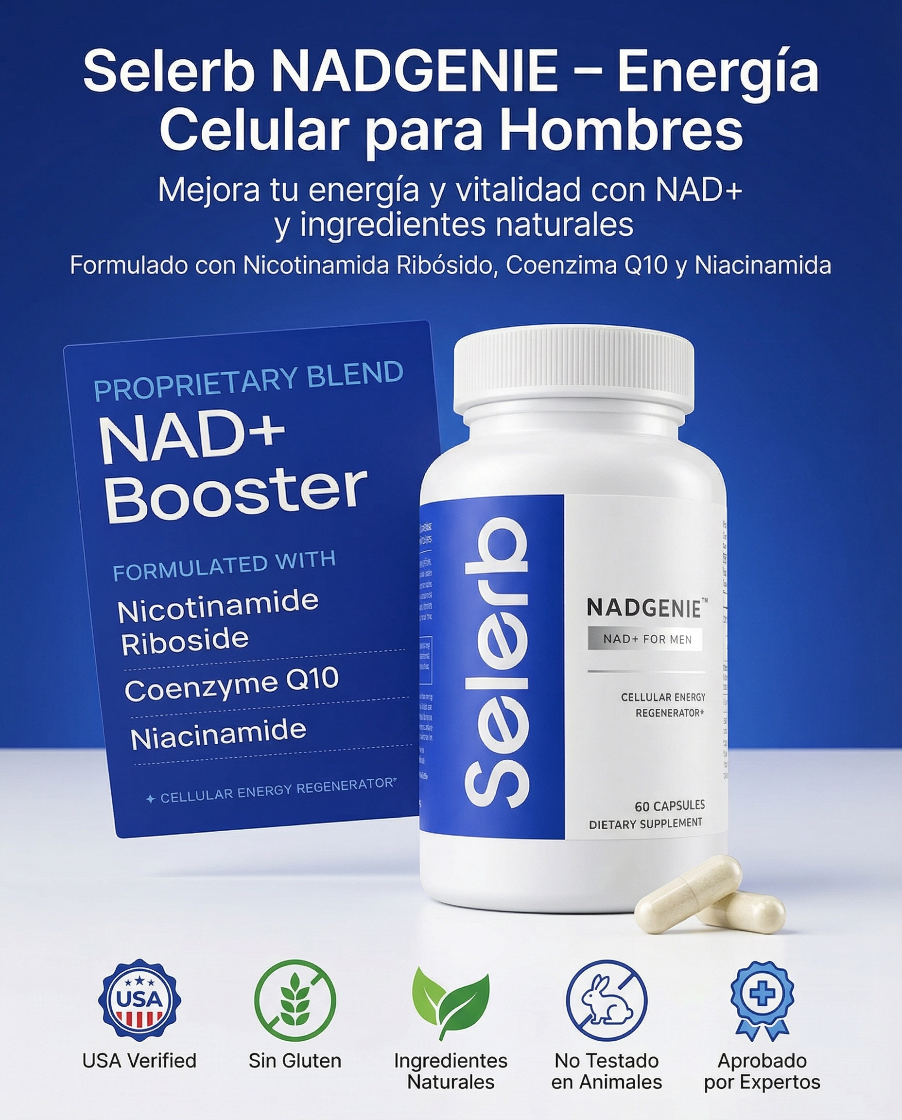 vitalNad+ Selerb Booster - Suplemento para Hombres