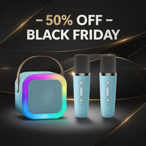 Mini Karaoke Portátil — Con 2 Micrófonos Inalámbricos