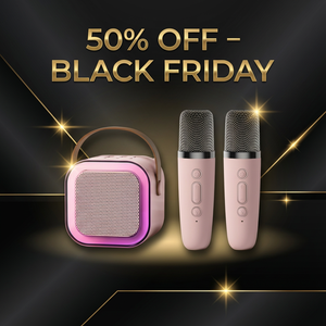 Mini Karaoke Portátil — Con 2 Micrófonos Inalámbricos